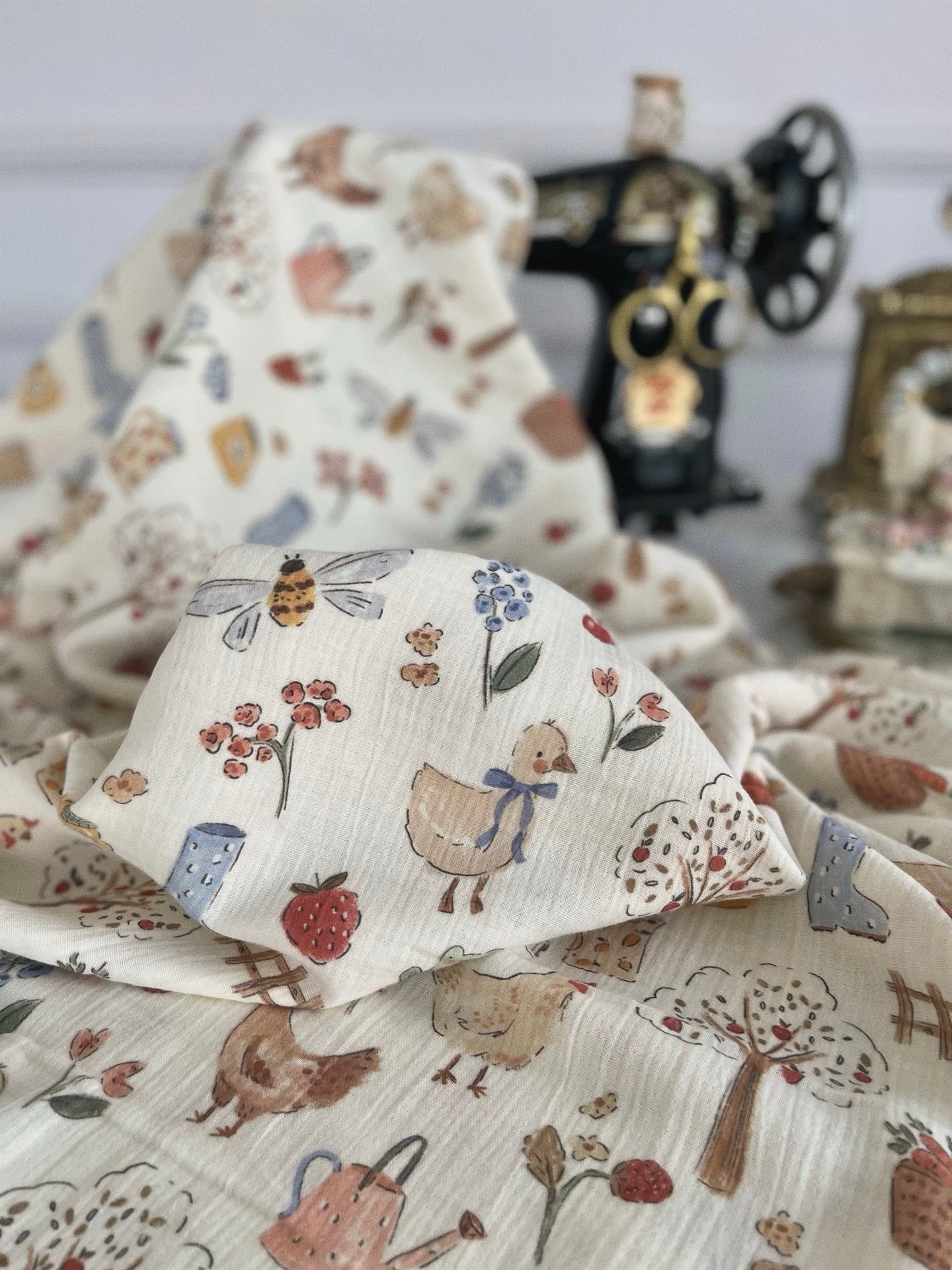 DUCK FARM MÜSLİN KUMAŞ ❗️ÖN SİPARİŞ TESLİM SÜRESİ 3 HAFTADIR