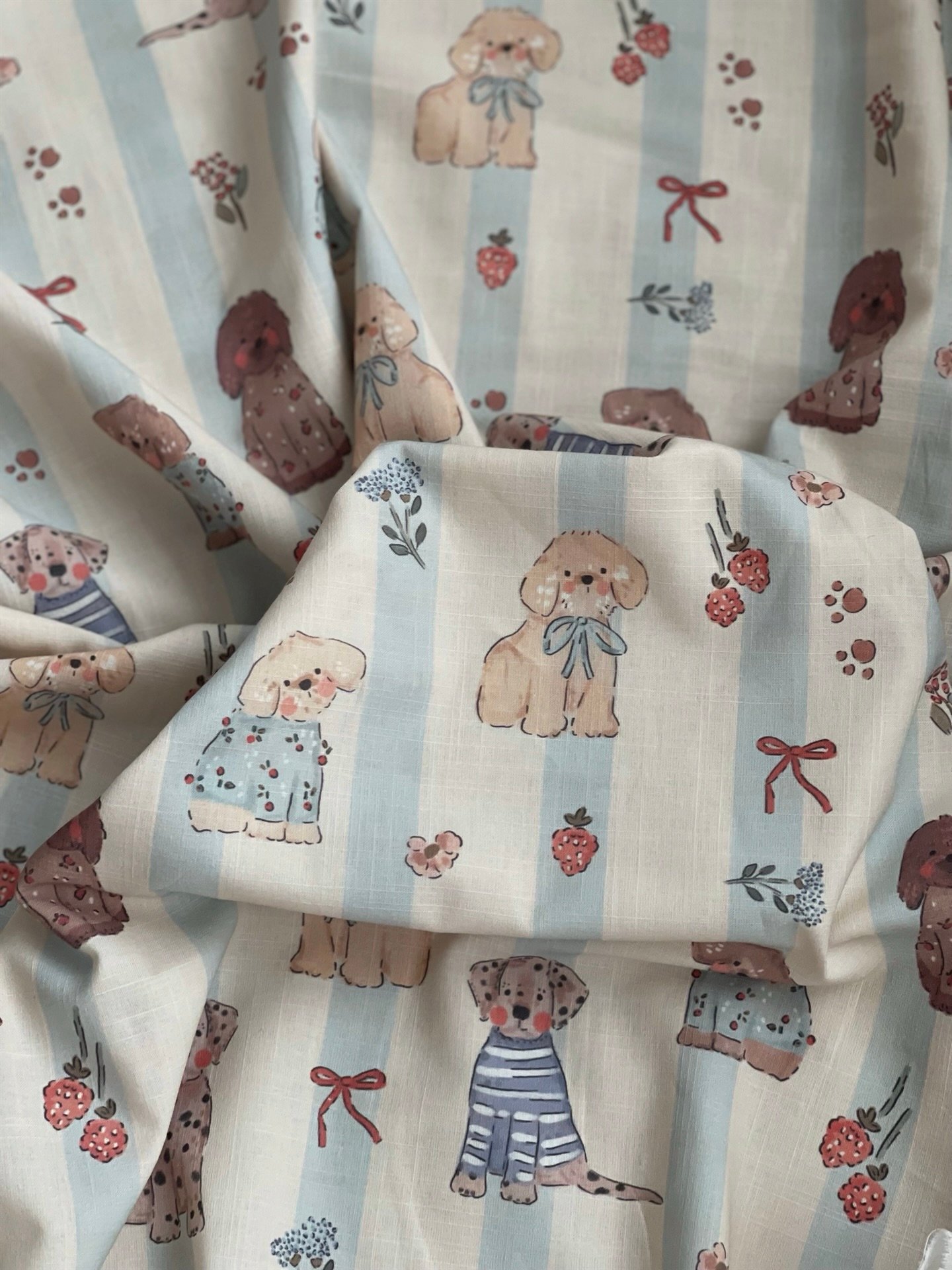 VİNTAGE CUTE PUPPY PAMUK KETEN