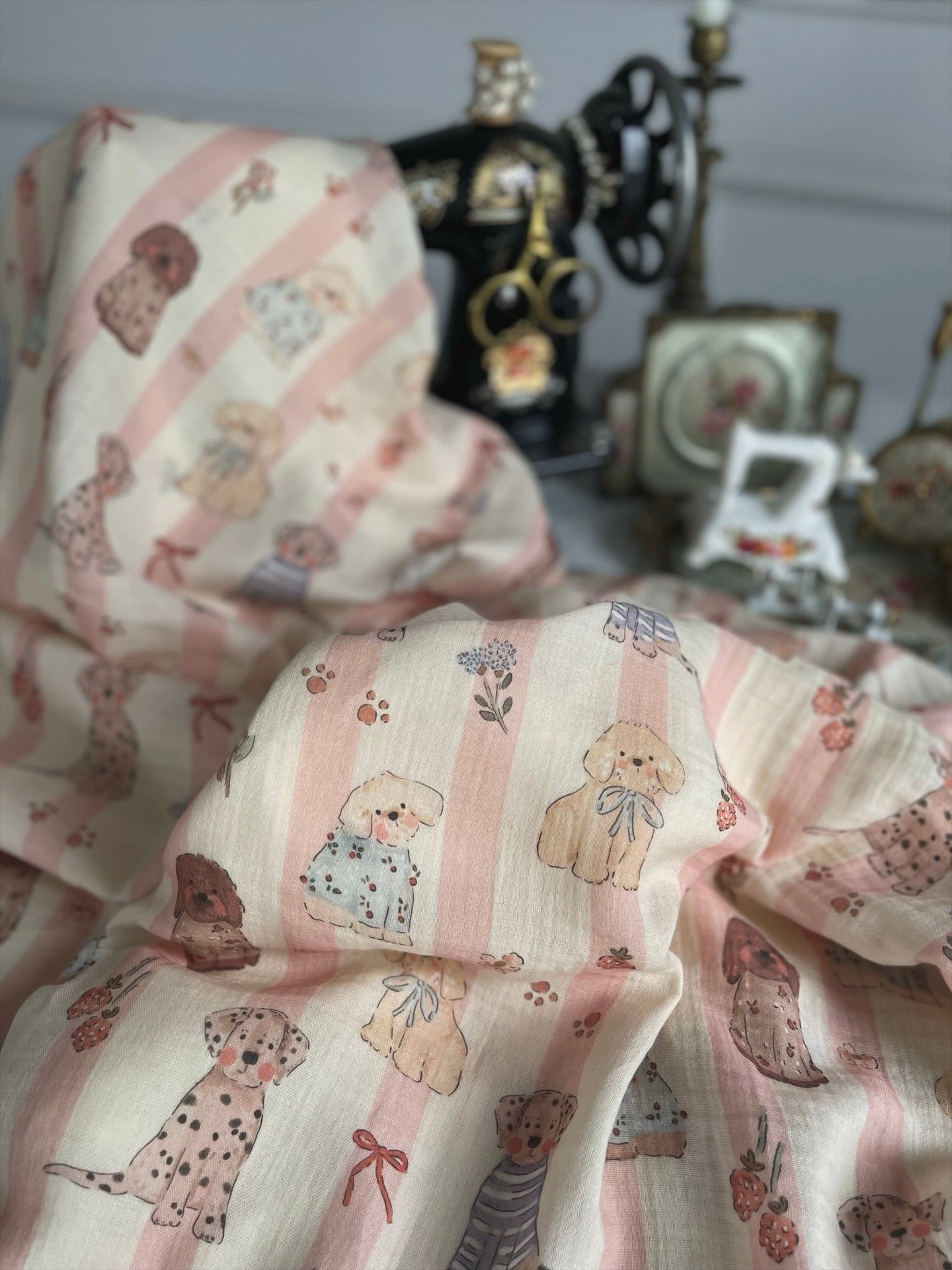 PİNK PUPPY MÜSLİN KUMAŞ❗️ÖN SİPARİŞ TESLİM SÜRESİ 3 HAFTADIR❗️