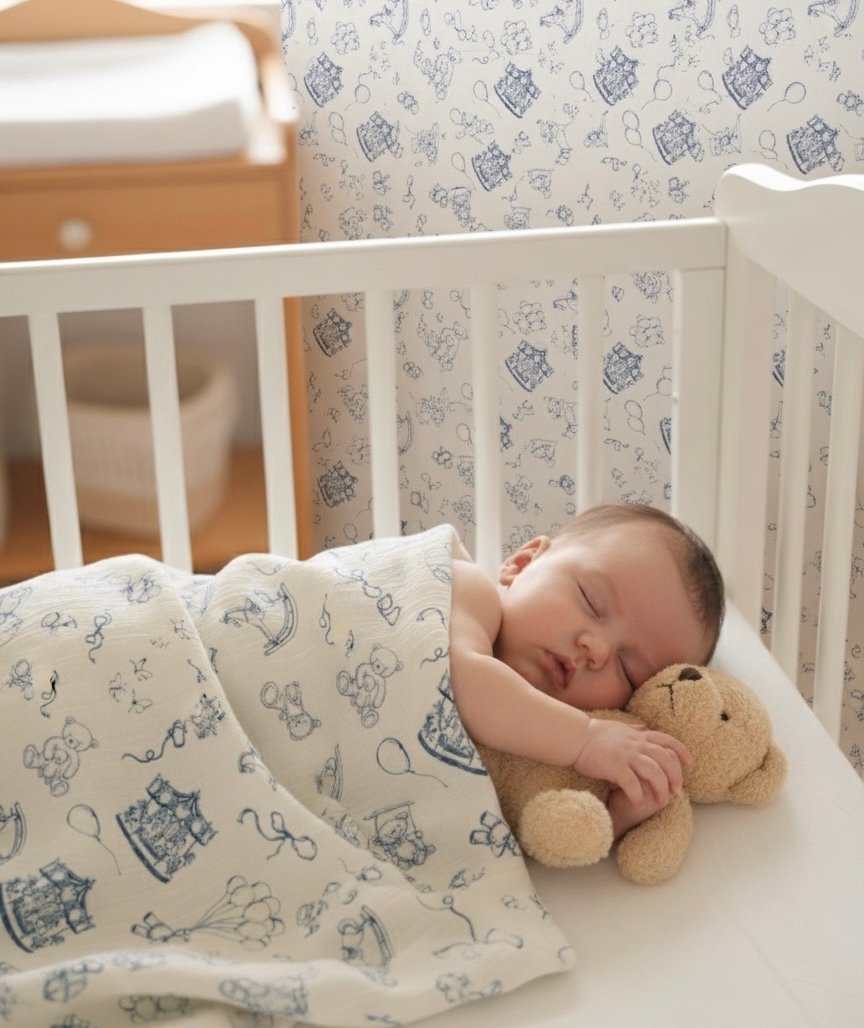 BLUE CİRCUS VİNTAGE MÜSLİN ÖRTÜ