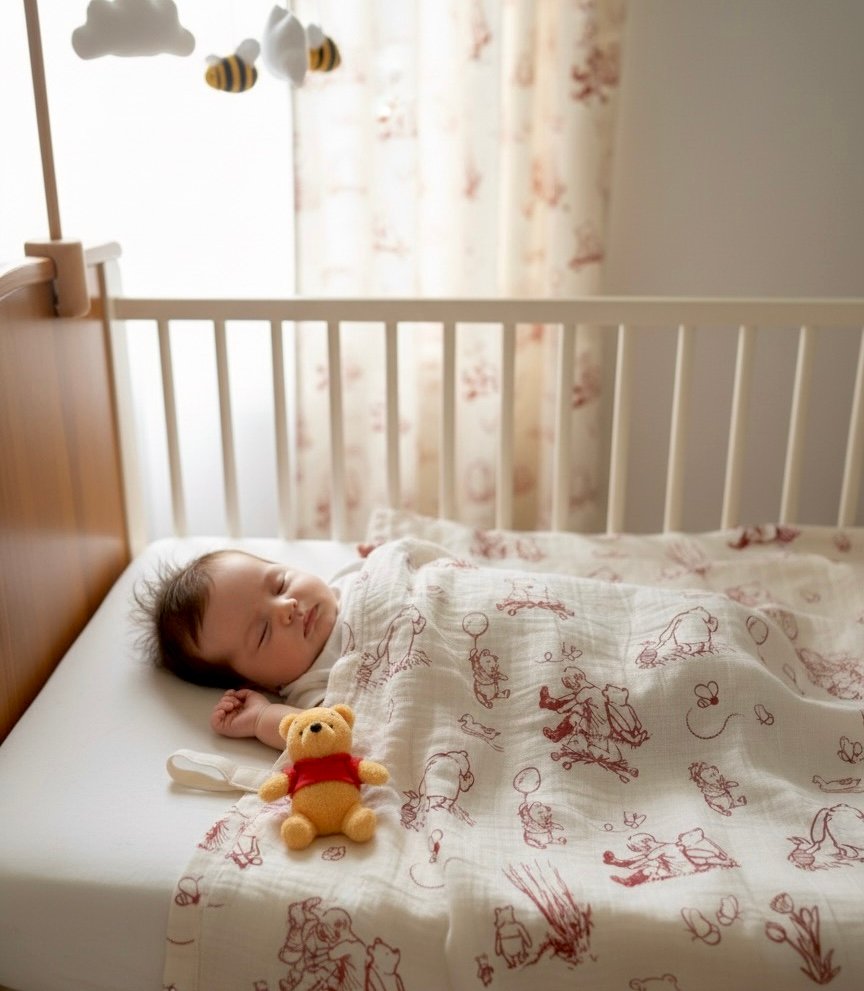 RED TOİLE DE JOUY WİNNİE THE POOH Müslin Örtü