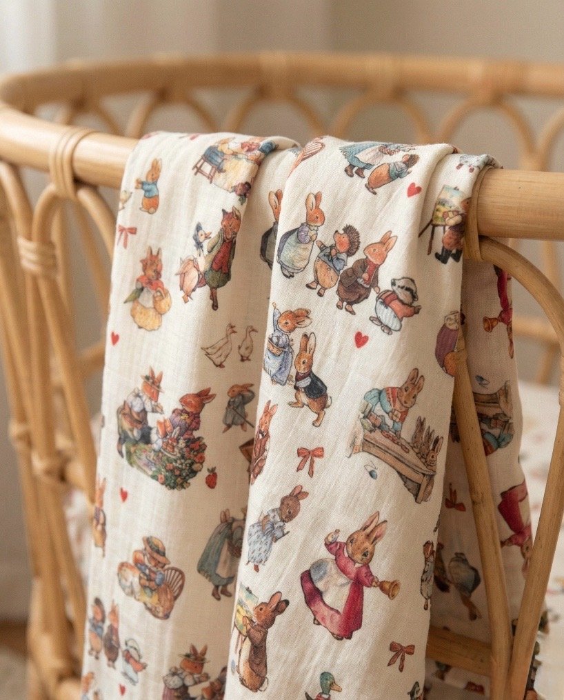 PETER RABBİT HİKAYE KİTABI KULLANIMA HAZIR MÜSLİN ÖRTÜ